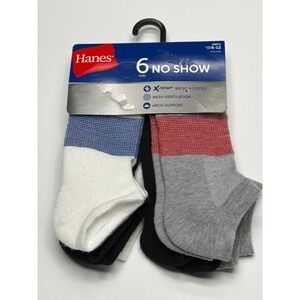 Hanes Mens 6 Pairs 6-12 No Show Socks X Temp Wicks Cools Arch Support